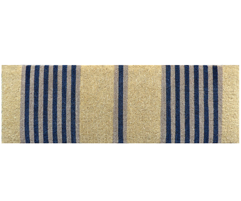 Classic Navy Stripe Long Doormat 100% Coir