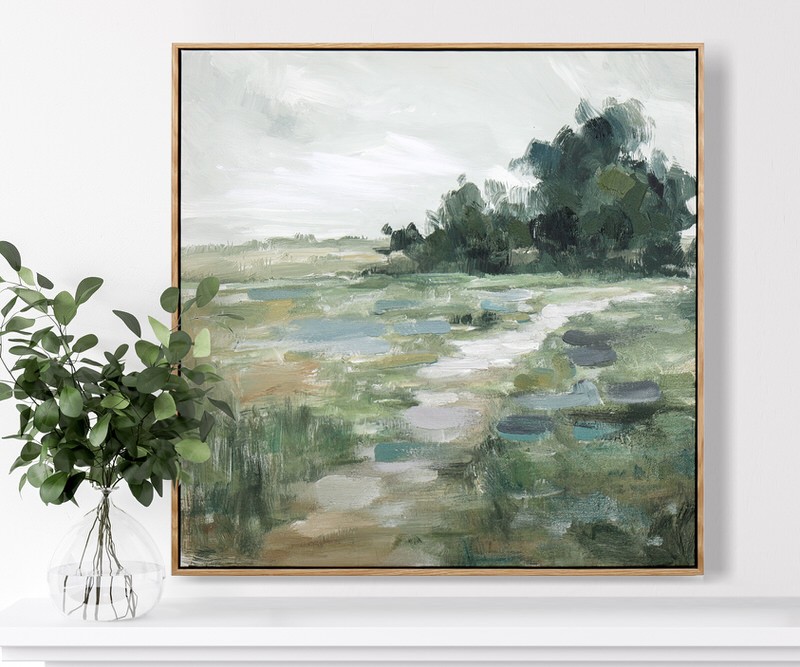 Hambledon Green Landscape Framed Canvas Painting