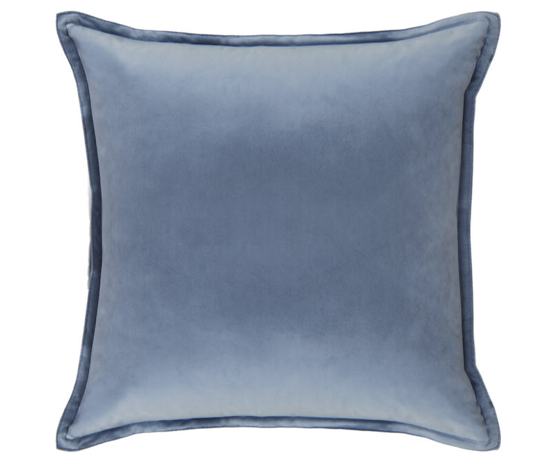 French Grey-Blue Velvet Cushion