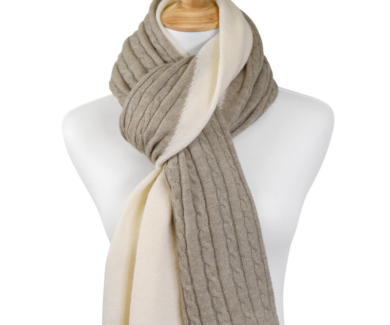 Eaton Biscuit Cable Knit Scarf
