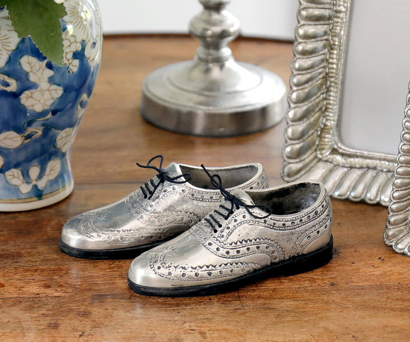 Set 2 Silver Brogue Shoes