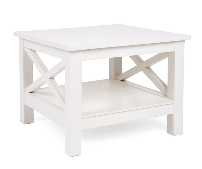 Somerville White Cross Side Table