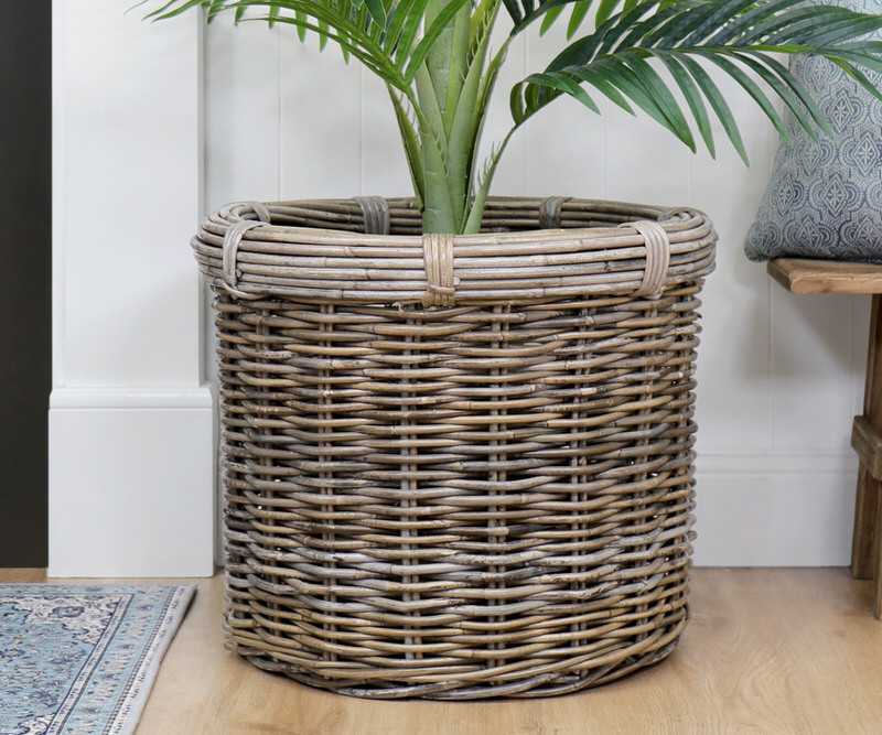 Large Chesterfield Round Rattan Basket