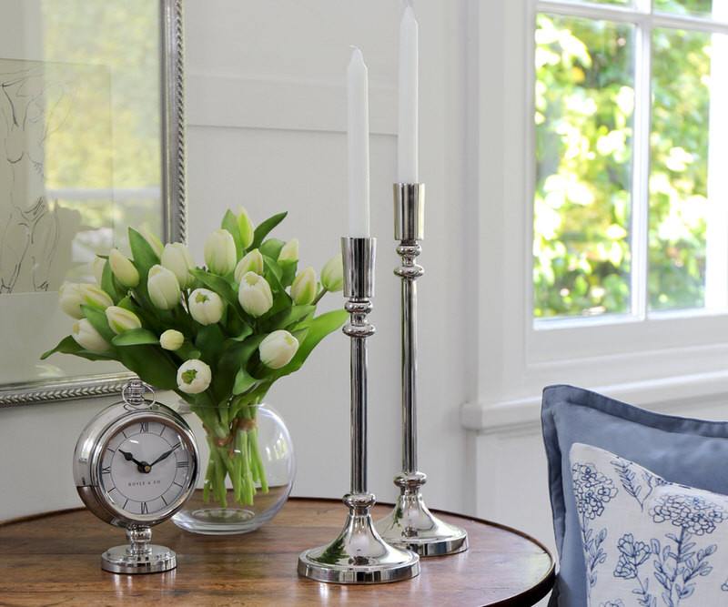Tall Cavendish Silver Candlestick