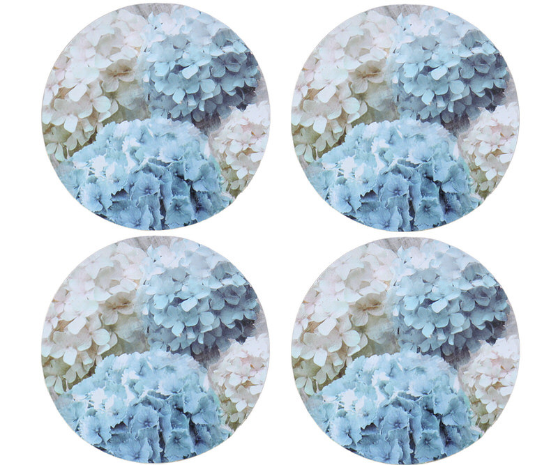 Set 4 Blue Hydrangeas Coasters