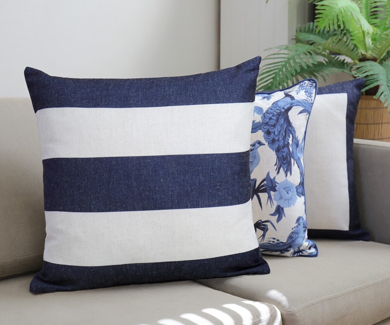 Nantucket Linen Stripe Navy Cushion