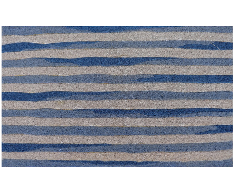Blue Watercolour Stripes 100% Coir Doormat