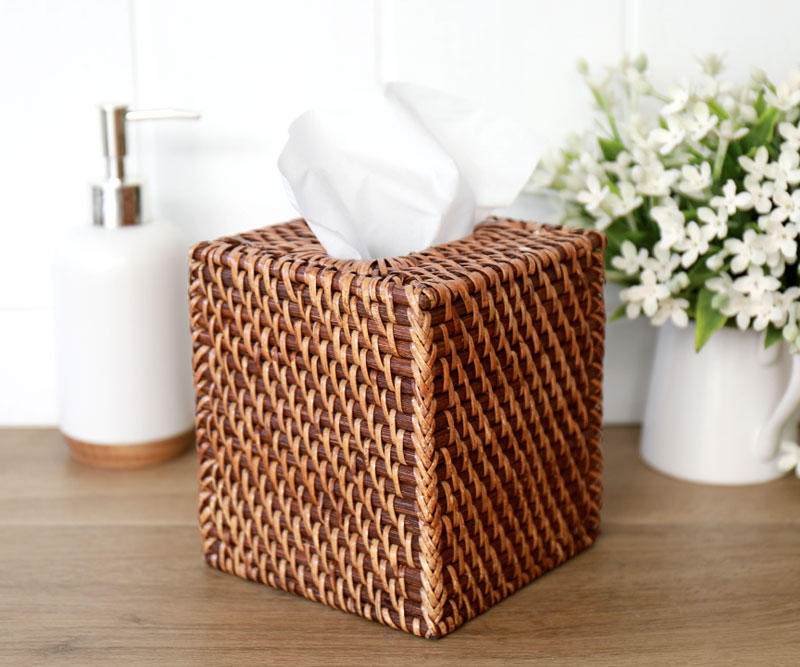 White Ceramic Tissue Box Cover