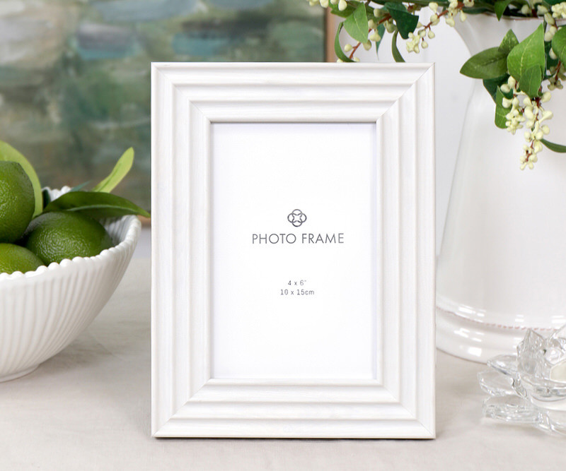 Florence Fluted White Photo Frame - 4x6"