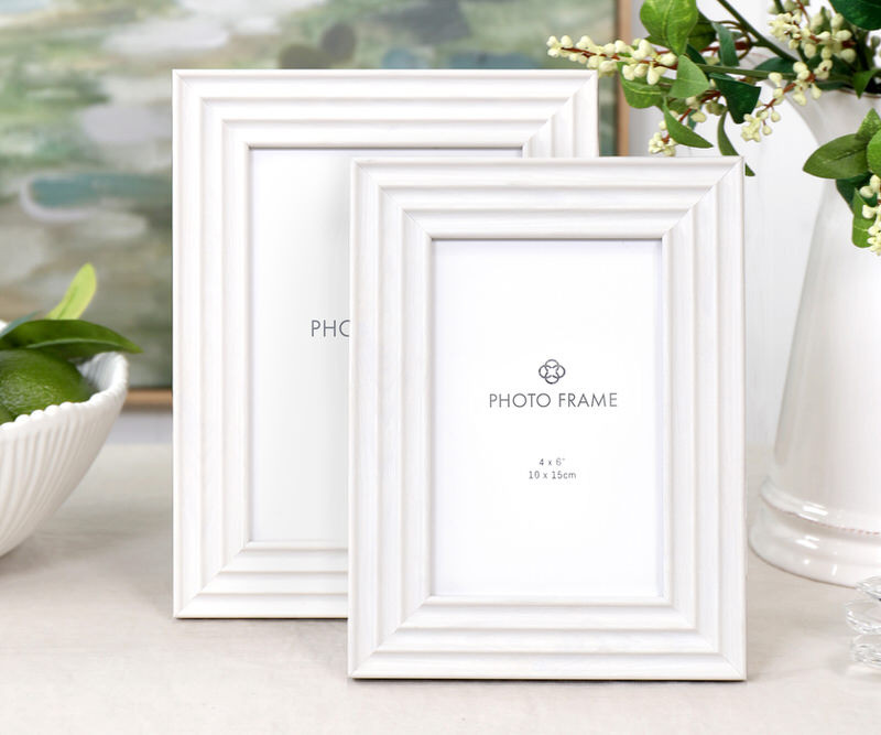 Florence Fluted White Photo Frame - 4x6