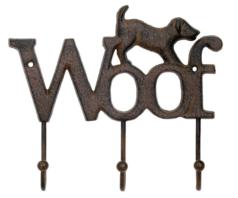 Woof Dog Cast Iron Wall Hooks