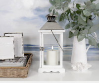 Small Penshaw White Lantern Candle Hurricane