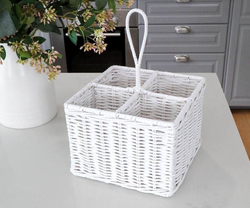 Laurent Cutlery & Wine Caddy - White