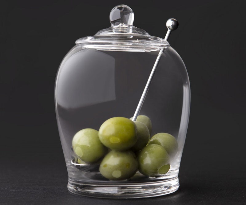 Napoli Glass Olive Jar with Spoon
