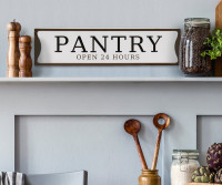 Pantry Open 24 Hours Enamel Wall Sign