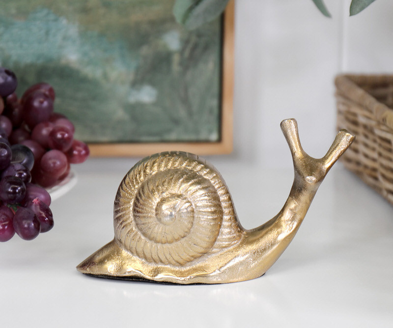 Gold Snail Sculpture Figurine