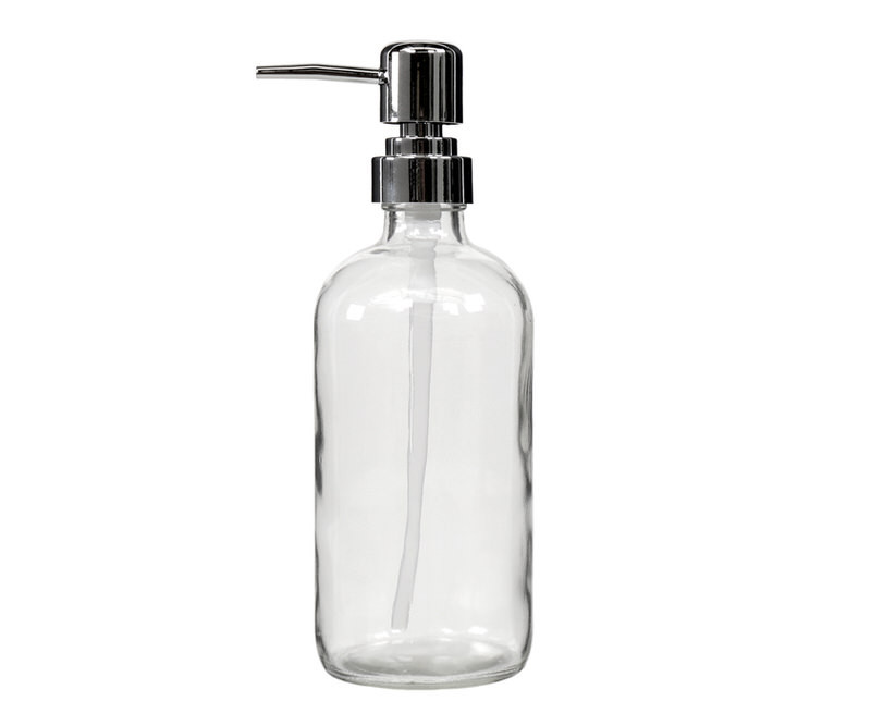 Riley Glass Soap Dispenser - Silver