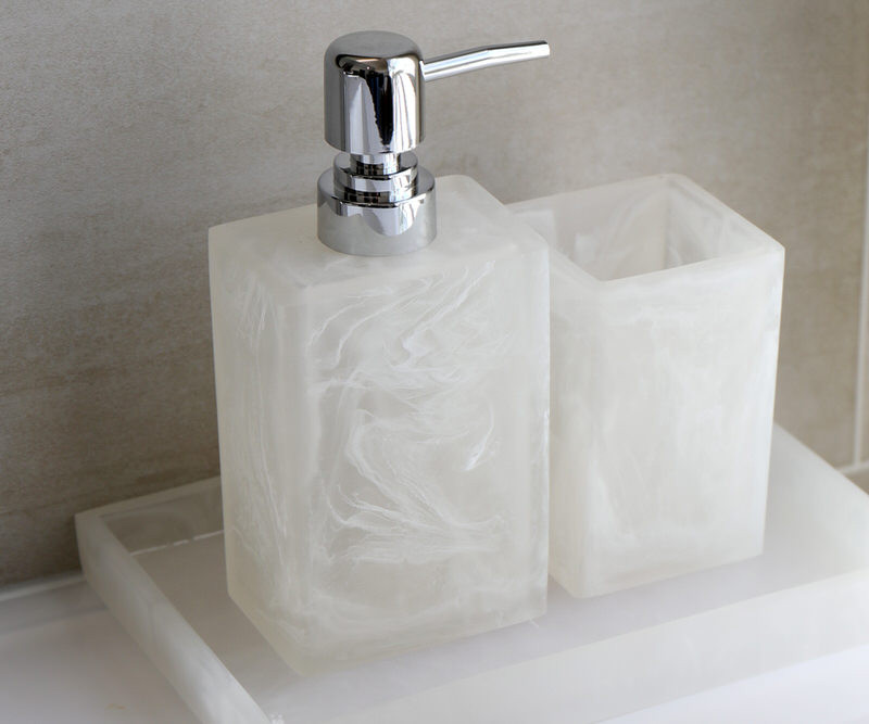 Parker White Resin Soap Dispenser