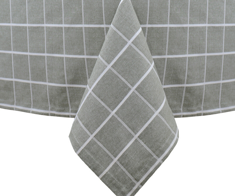 300cm Olive Green Campbell Check Tablecloth - 8-10 seater