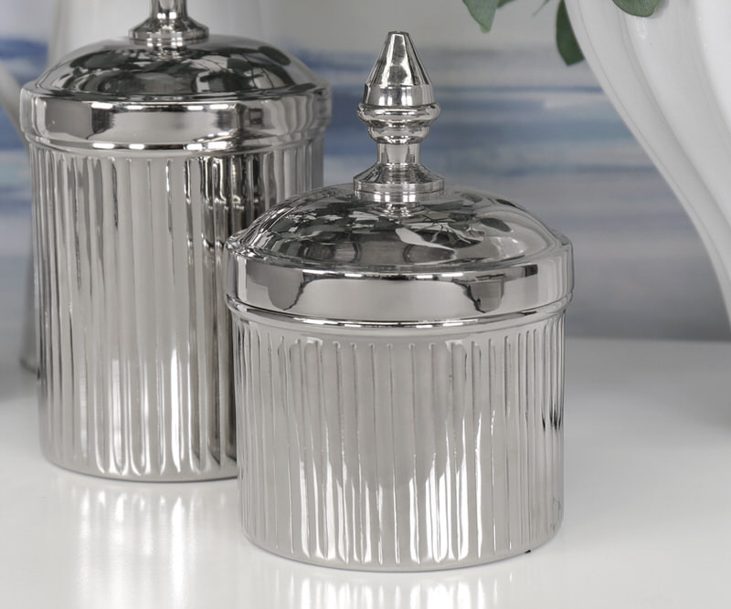 Small Empire Silver Canister - Acorn Top