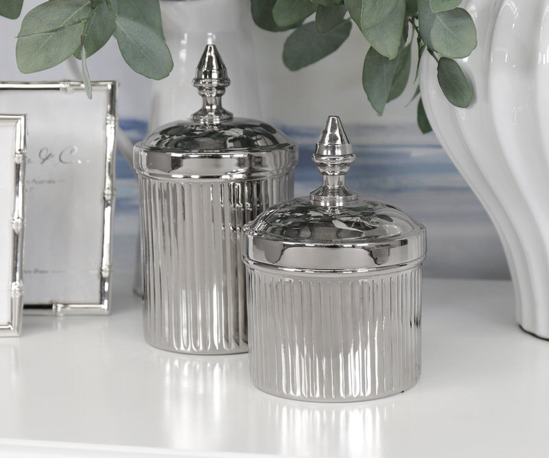 Small Empire Silver Canister - Acorn Top