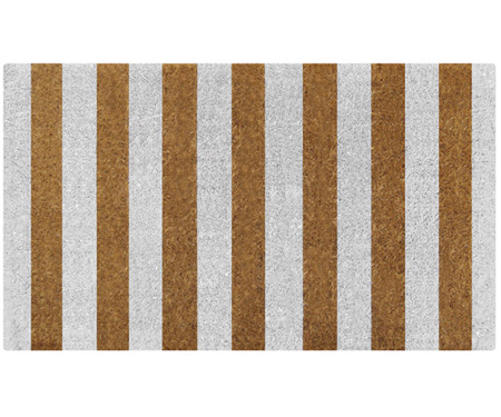 White Stripe Regular Doormat 100% Coir