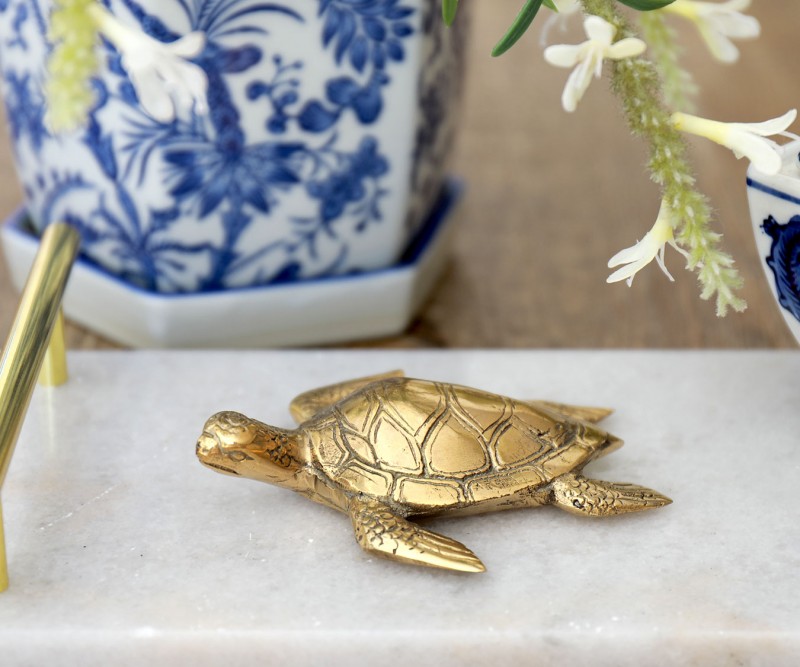 Gold Sea Turtle - Small Brass Turtle