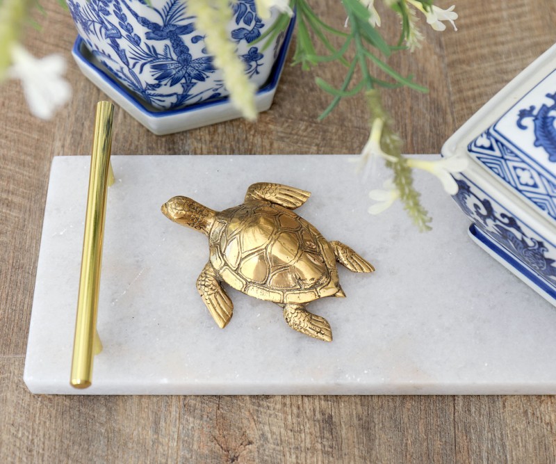 Gold Sea Turtle - Small Brass Turtle