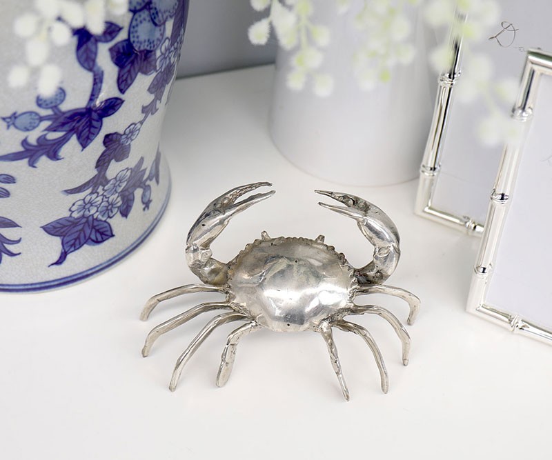 Silver Crab Sculpture Medium