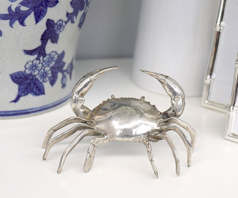 Silver Crab Sculpture Medium