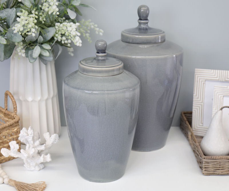 Newhaven Pearl Grey Ginger Jar Small Home accessories and homewares