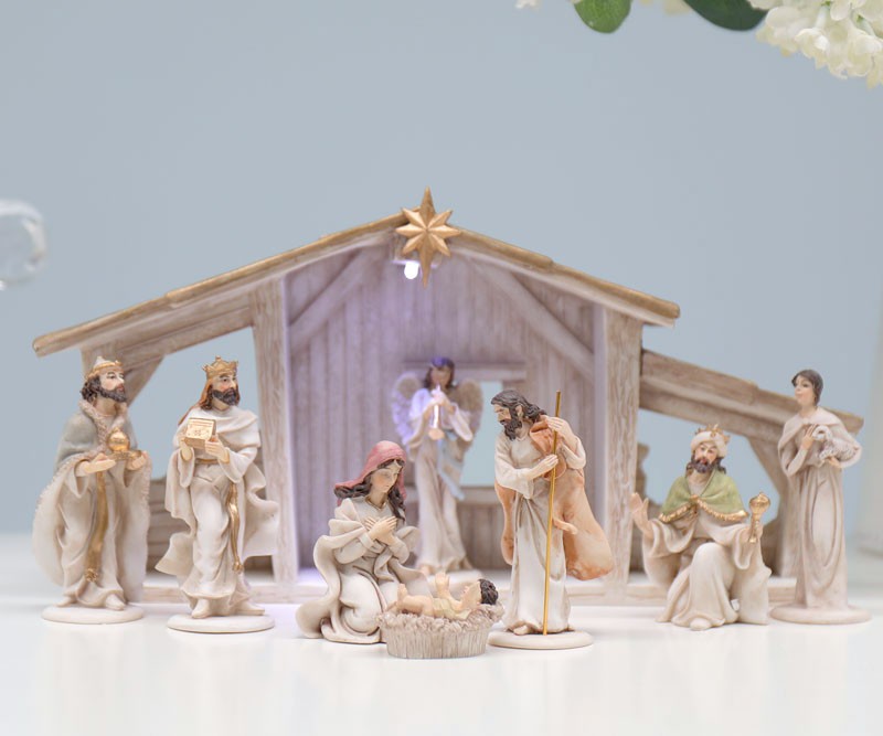 Silent Night Nativity Set and Stable Scene Ivory Gift ideas for