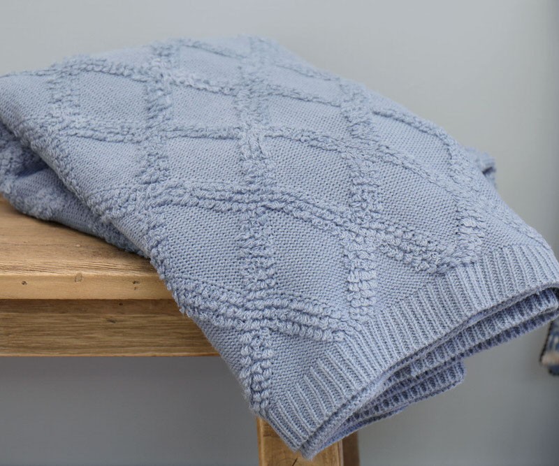 Otway Denim Blue Throw Blanket