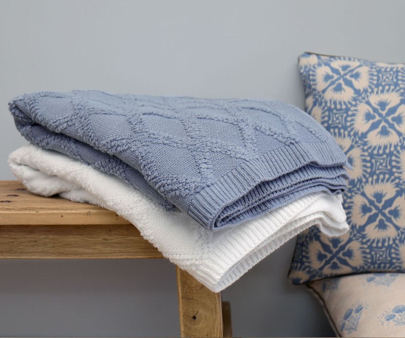 Otway Denim Blue Throw Blanket