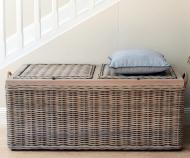 Woodford Rattan Trunk 2 Lids - Antique Grey Cane