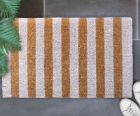 White Stripe Regular Doormat 100% Coir