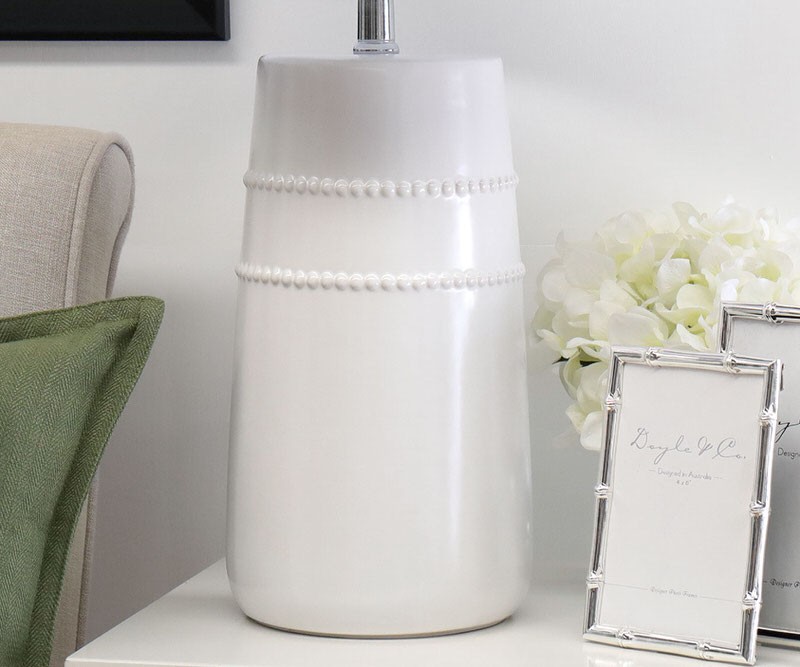Como Beaded White Lamp + Shade