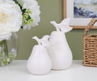 White Ceramic Pear - Large