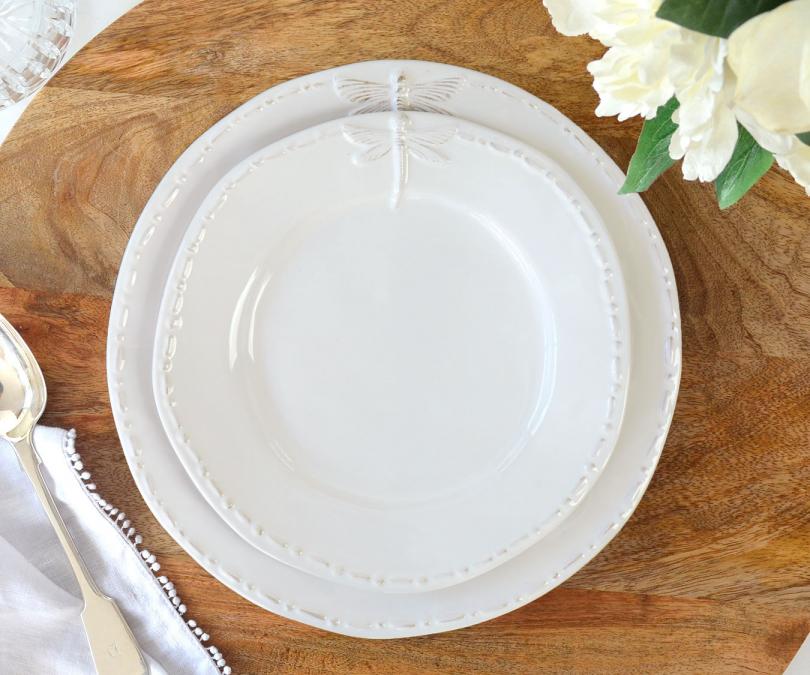 Dragonfly Side Plate - White French Provincial Plate
