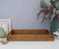 Langkawi Brown Rattan Tray - Large