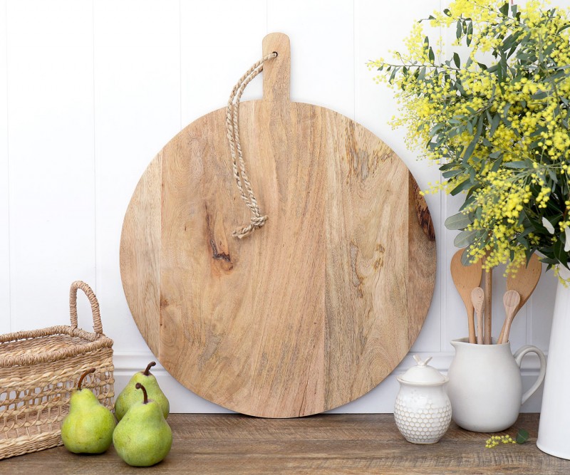 Roma Large Wooden Serving Board Round Cheese Board