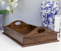 Belle Dark Wood Tray - Medium