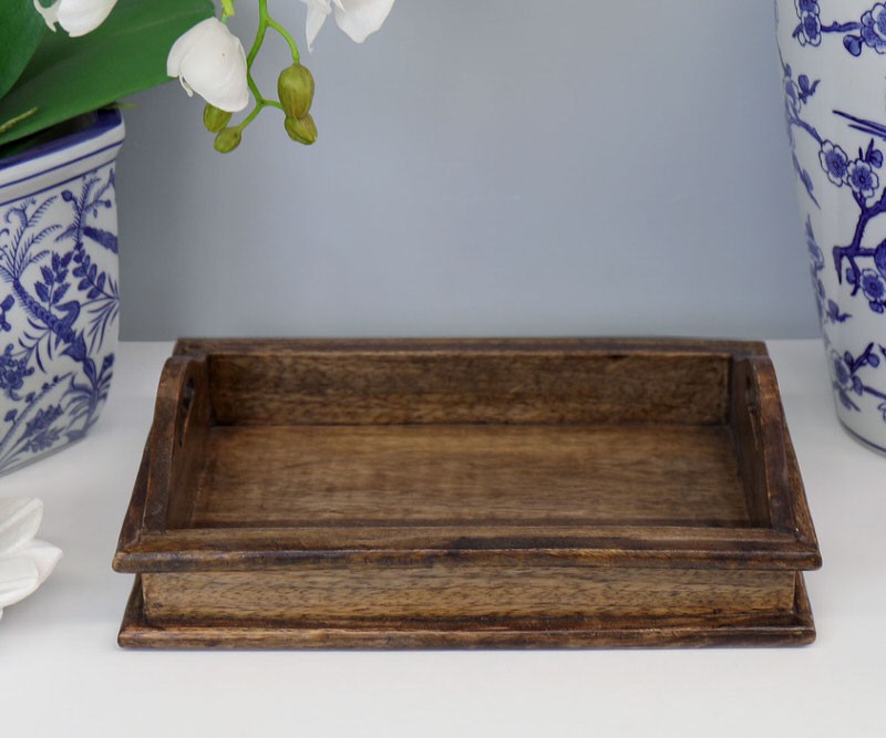 Belle Dark Wood Tray - Small