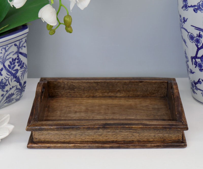 Belle Dark Wood Tray - Small