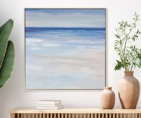 Summer Lagoon I Framed Canvas Painting