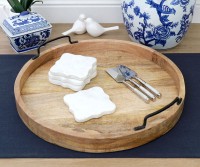 Oxford Round Mango Wood Tray - Large