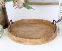 Oxford Round Mango Wood Tray - Small