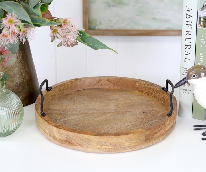 Oxford Round Mango Wood Tray - Small