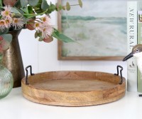 Oxford Round Mango Wood Tray - Small