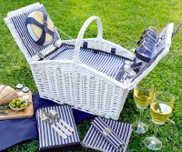 Hampton 4 Person Picnic Basket Navy & White